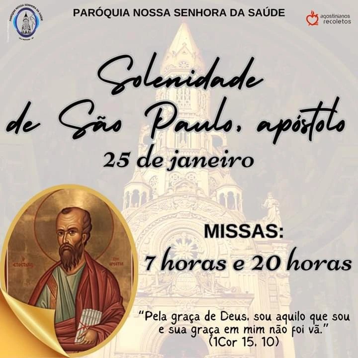 25 de janeiro: Solenidade de São Paulo, Apóstolo
