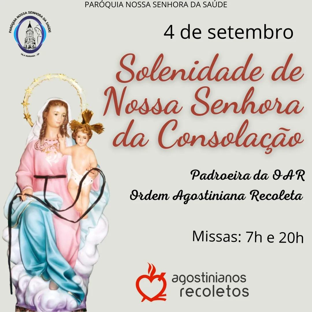 Dia 4/09: Solenidade de Nossa Senhora da Consolação