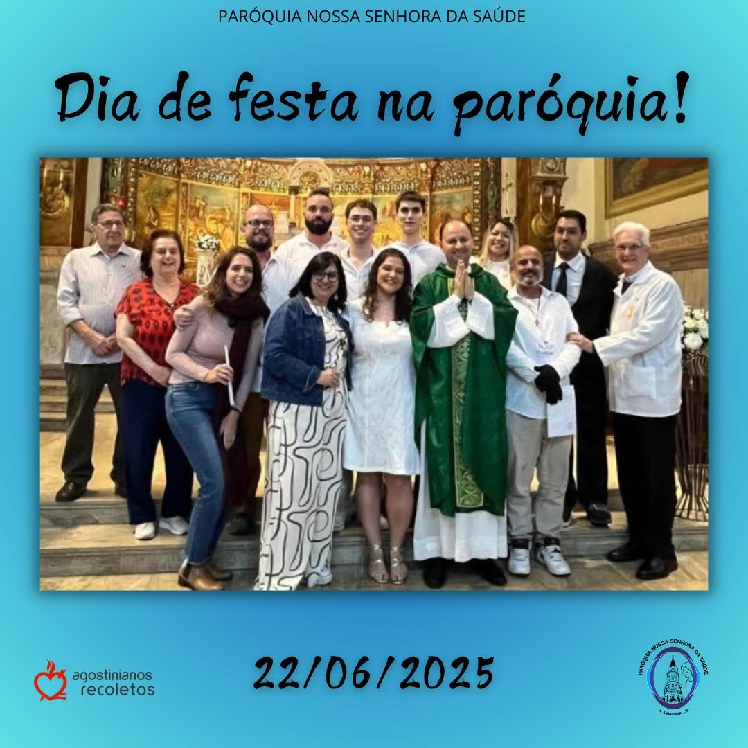 Batismo de três catecúmenos no dia 22 de junho na missa das 11h30