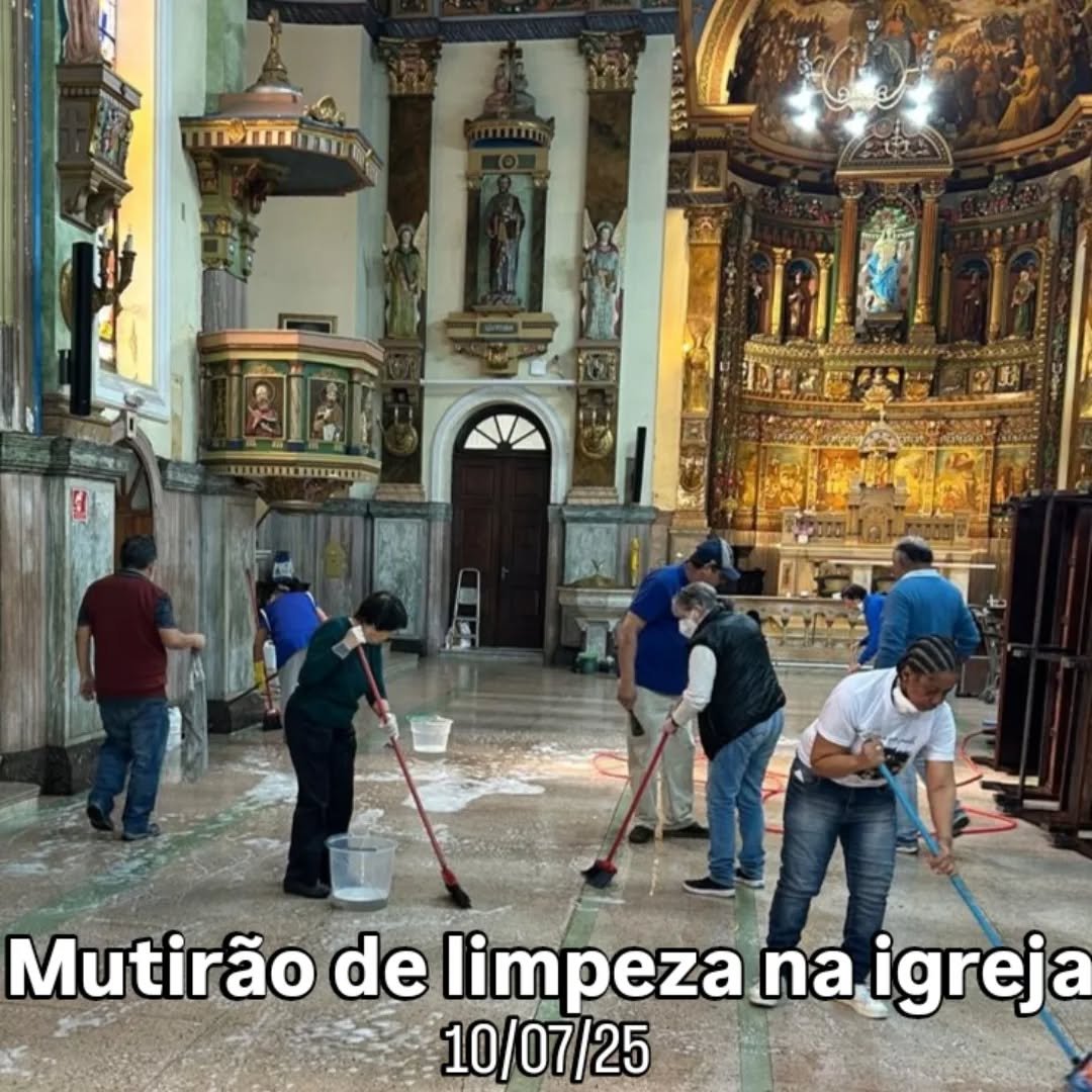Mutirão de limpeza da igreja Nossa Senhora da Saúde