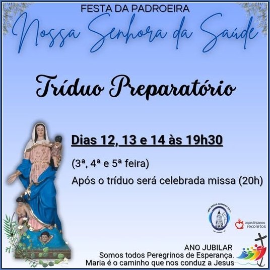 Tríduo preparatório para a Festa de Nossa Senhora da Saúde