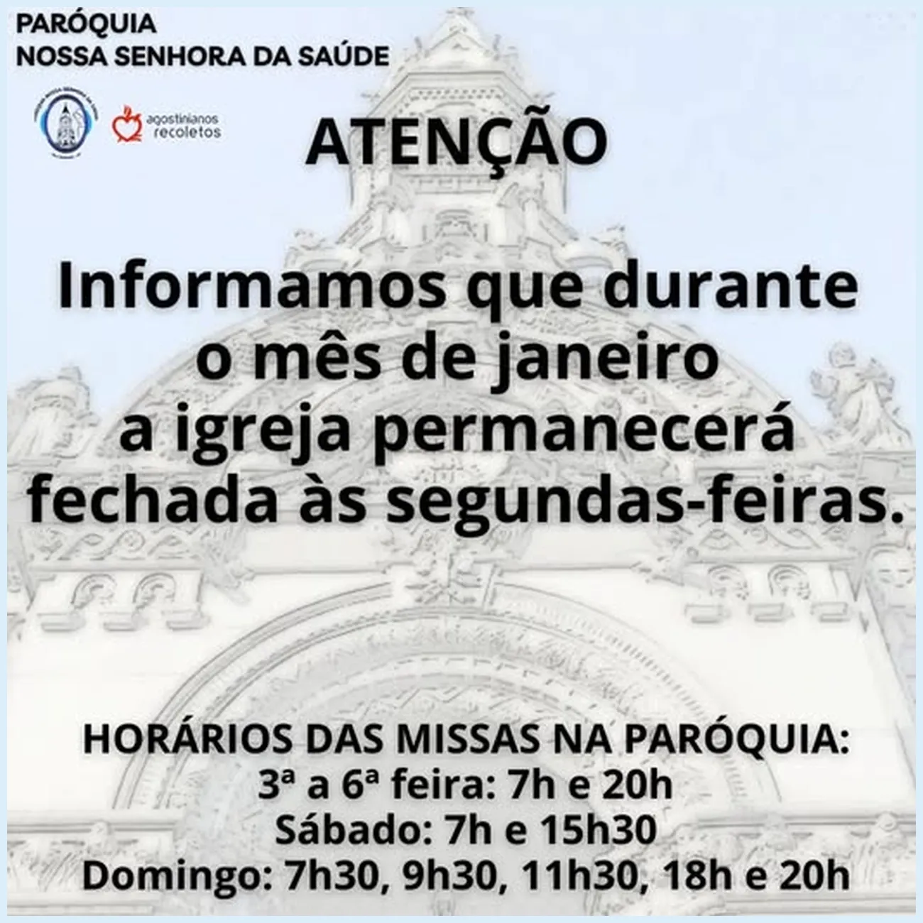 Aviso importante para o mês de janeiro