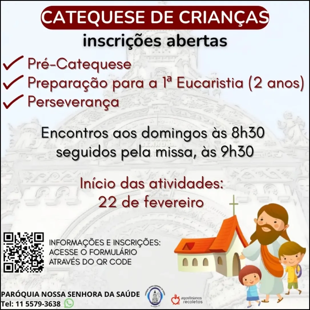 Inscrições para a Catequese de Crianças
