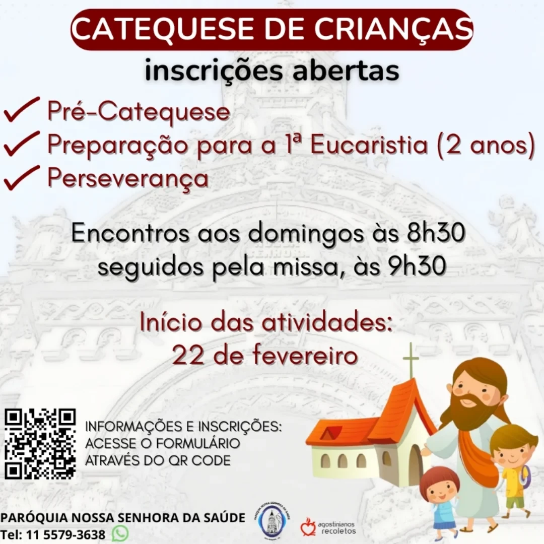 Inscrições para a Catequese de Crianças