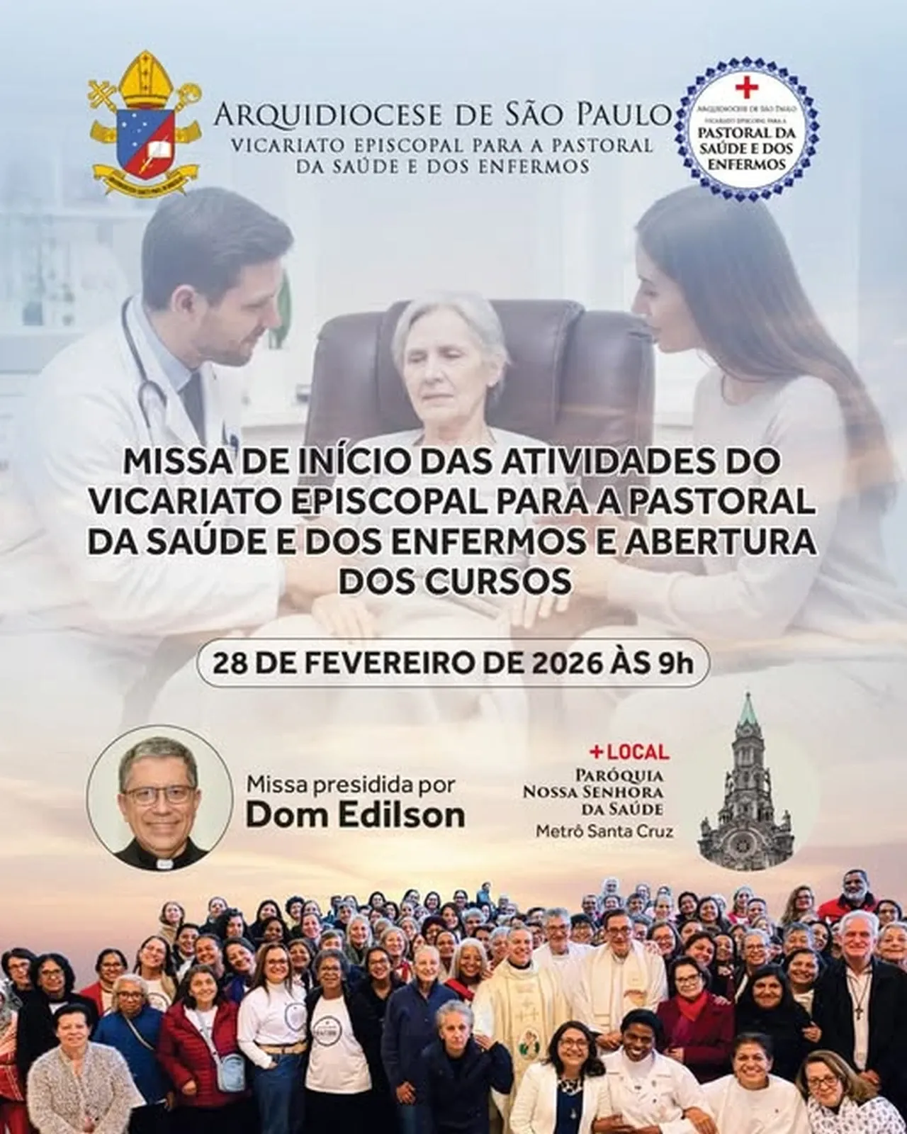 Missa de abertura dos trabalhos anuais do Vicariato Episcopal para a Pastoral da Saúde