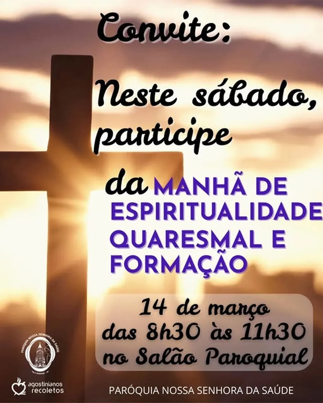 14 de março: Participe da Manhã de Espiritualidade