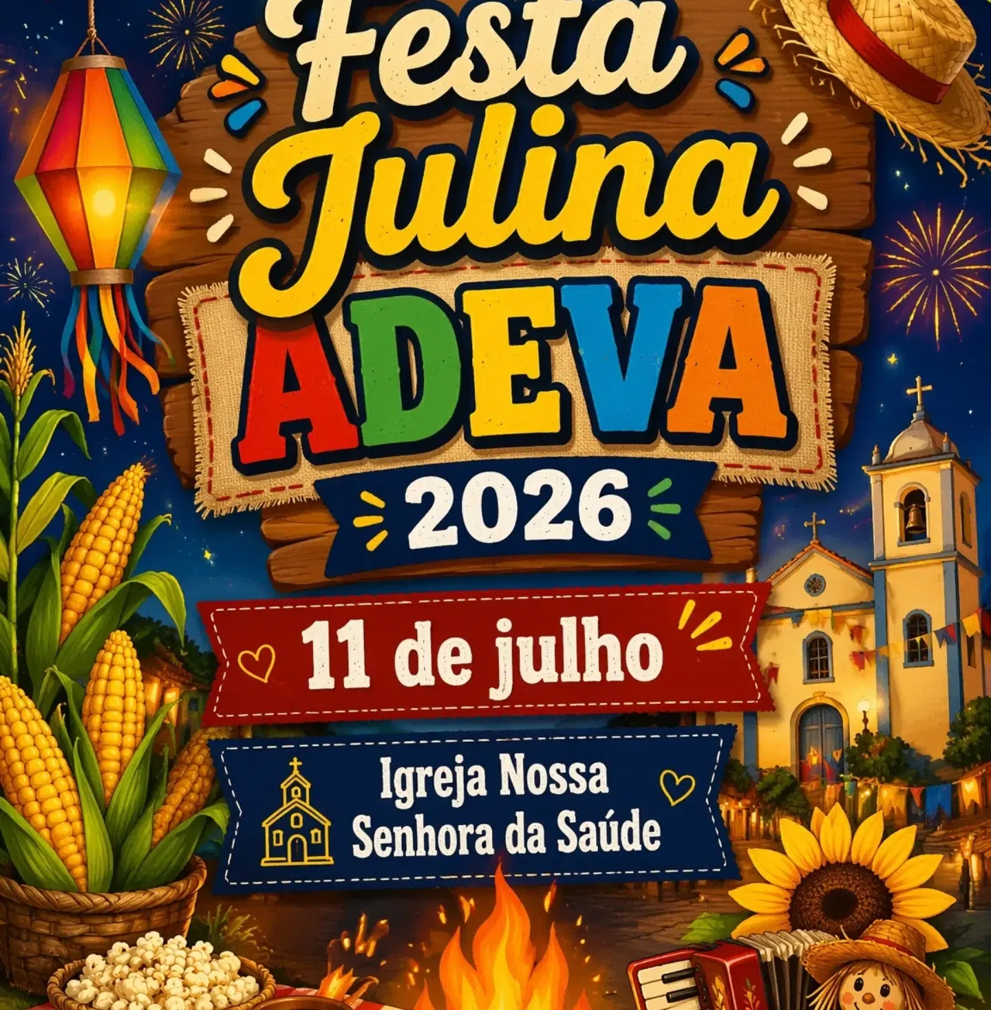 Venha participar da festa julina da Adeva
